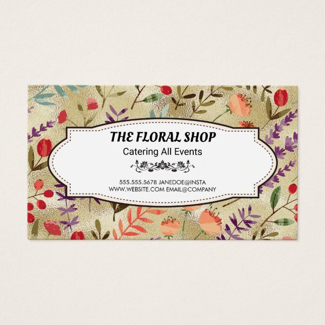 Golden Shimmer | Blumenmuster (Vorderseite)