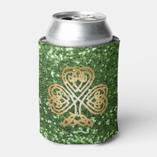 Golden Shinting Celtic Kleeblatt Green Imitats Gli Dosenkühler