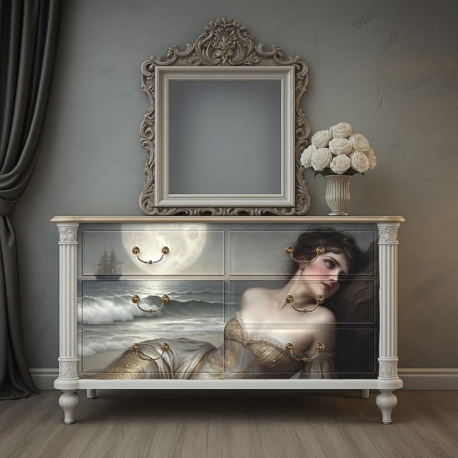 Golden Shoreline Mermaid Decoupage Seidenpapier (Golden Shoreline Mermaid Decoupage Tissue Paper)