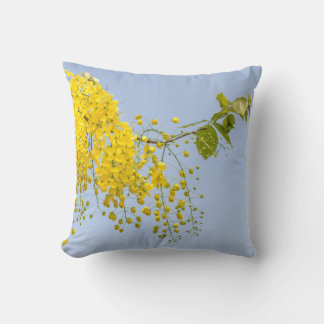 Golden Shower Tree Floral Throw Pillow Cover Kissen