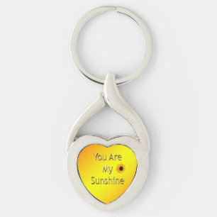 Golden Sie sind mein Sonnenschein, Metallkeyring Schlüsselanhänger