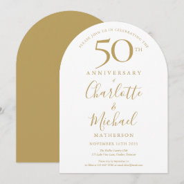 Golden Signature Arch 50. Hochzeitstag Einladung