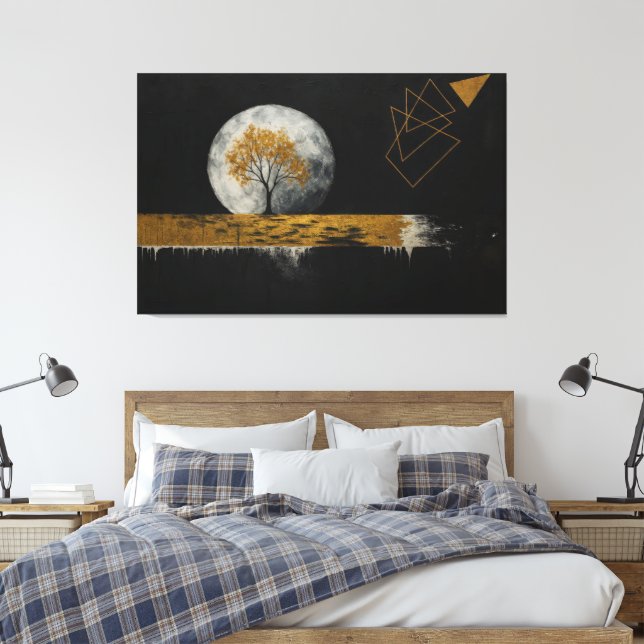 Golden Silence Under the Moon Leinwanddruck (Insitu (Schlafzimmer))
