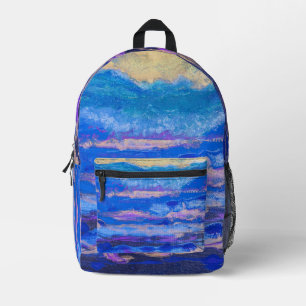 Golden Skies Abstrakt Art Backpack Bedruckter Rucksack