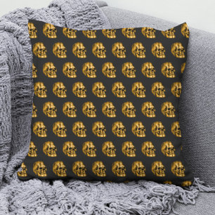 Golden Skull Cool Luxury Black Gothic Halloween Kissen