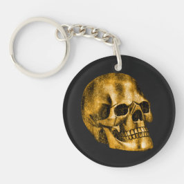Golden Skull Cool Luxury Black Gothic Halloween Schlüsselanhänger