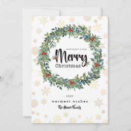 Golden Snowflake Flasche Weihnachtskarte Feiertagskarte