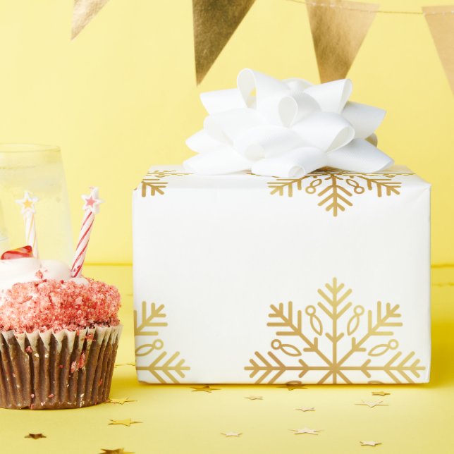 Golden Snowflake Geschenkpapier (Geburtstagsparty)