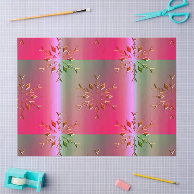 Golden Snowflake Luxe Weihnachtsgradient Seidenpapier (Basteln)