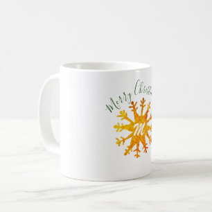 Golden Snowflake Monogram Festival Kaffeetasse