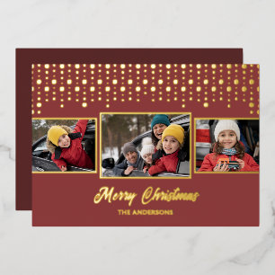 Golden Snowflake Weihnachts-Foto Falknerei - Falco Folien Feiertagskarte