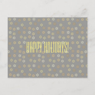 Golden Snowflakes - Happy Holidays Postkarte