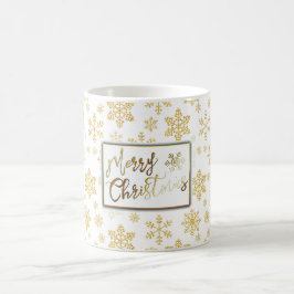 Golden Snowflakes Weihnachten Tasse