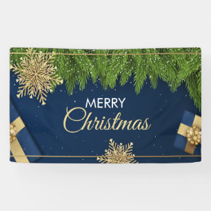 Golden Snowflakes Weihnachtskarte, Frohe Weihnacht Banner