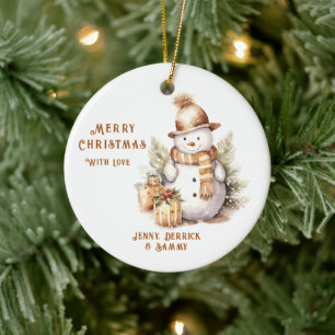 Golden Snowman Weihnachtsbaum Keramik Ornament