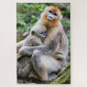 Golden Snub-Nosed Monkey with Baby Puzzle
