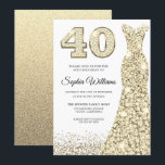 Golden Sparkle Glitzer Dress 40. Geburtstag Party Einladung<br><div class="desc">Golden Sparkle Glitzer Dress 40. Geburtstagsfeier Party Einladung Variationen zu den Einladungen und passenden Artikeln in unserem Shop</div>