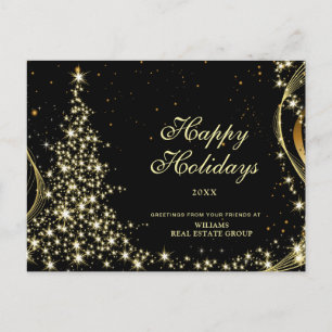 Golden Sparkle Weihnachtsstars Unternehmensgrüße Postkarte