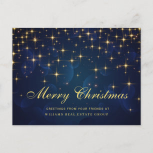 Golden Sparkle Weihnachtsstars Unternehmensgrüße Postkarte