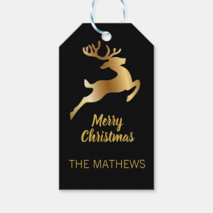 GOLDEN SPARKLING REINDEER CHRISTMAS GESCHENKANHÄNGER
