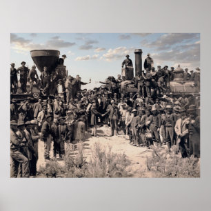 Golden Spike Railroad Zeremonie 1869 Poster