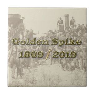 Golden Spike Transcontinental Eisenbahn Sesquincen Fliese