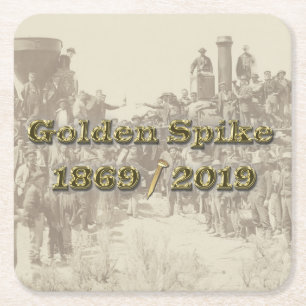 Golden Spike Transcontinental Eisenbahn Sesquincen Rechteckiger Pappuntersetzer