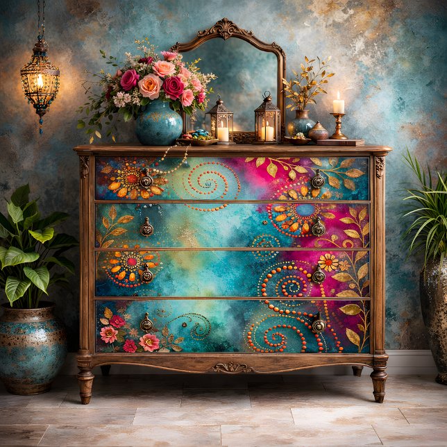 Golden Spiral Decoupage Seidenpapier (Golden Spiral Decoupage Tissue Paper Mockup)