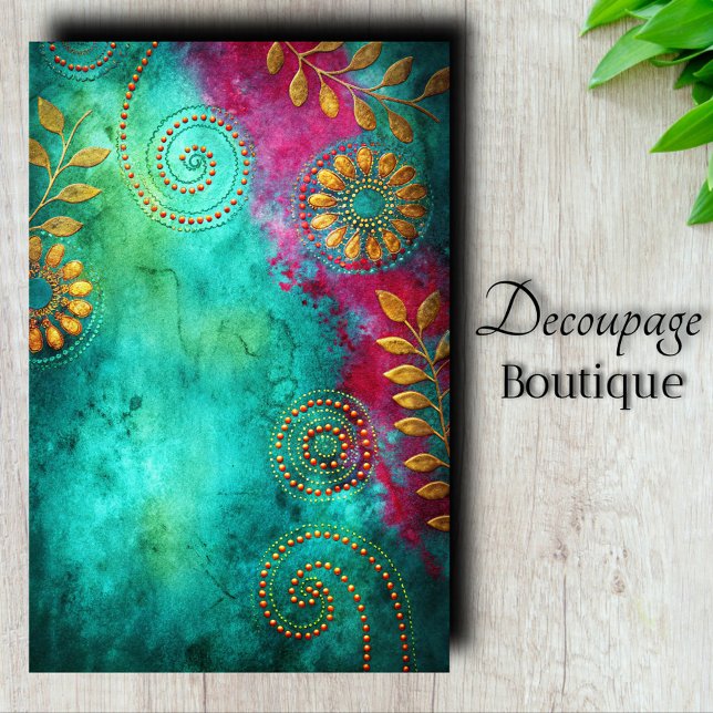 Golden Spiral Decoupage Seidenpapier (Golden Spiral Decoupage Tissue Paper)