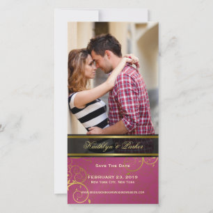 Golden Spiral Vines Chic Rosa Elegantes Foto Save The Date