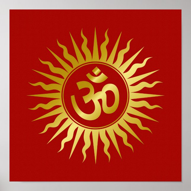 Golden Spiritual OM Design Poster (Vorne)