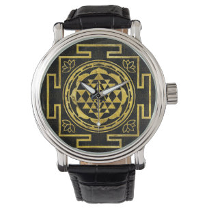 Golden Sri Yantra / Sri Chakra Armbanduhr