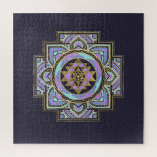 Golden Sri Yantra / Sri Chakra in Pastelllotus Puzzle