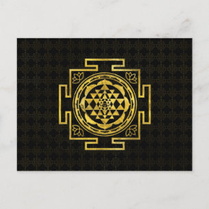 Golden Sri Yantra / Sri Chakra Postkarte