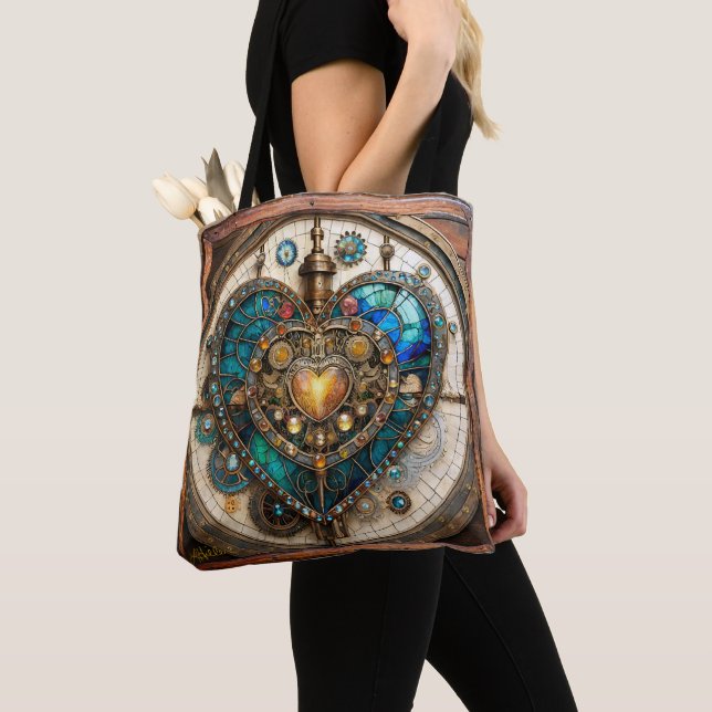 Golden Stained Glass Heart Steampunk-Serie (Von Nahem)