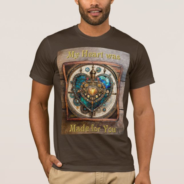Golden Stained Glass Heart Steampunk-Serie T-Shirt (Vorderseite)