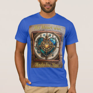 Golden Stained Glass Heart Steampunk-Serie T-Shirt