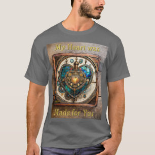 Golden Stained Glass Heart Steampunk-Serie T-Shirt