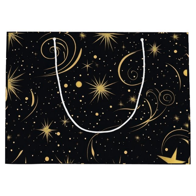 Golden Star Geschenktasche Große Geschenktüte (Vorderseite)
