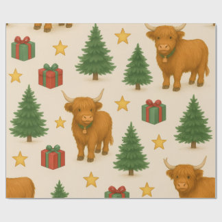 Golden Star Highland Weihnachten Geschenkpapier