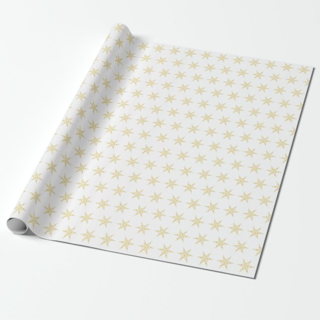 Golden Star Pattern Gift Wrap Paper Geschenkpapier (Ungerollt)