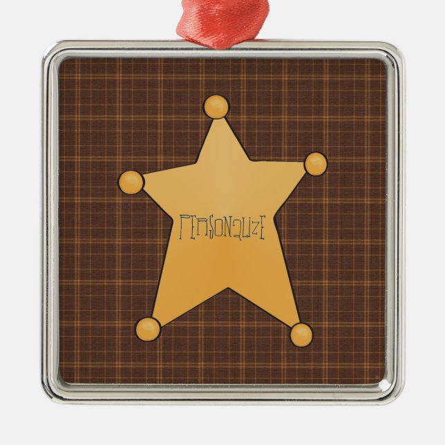 Golden Star Sheriffs Abzeichen Silbernes Ornament (Vorne)