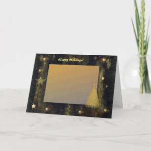 Golden Star und Tree Feiertagskarte