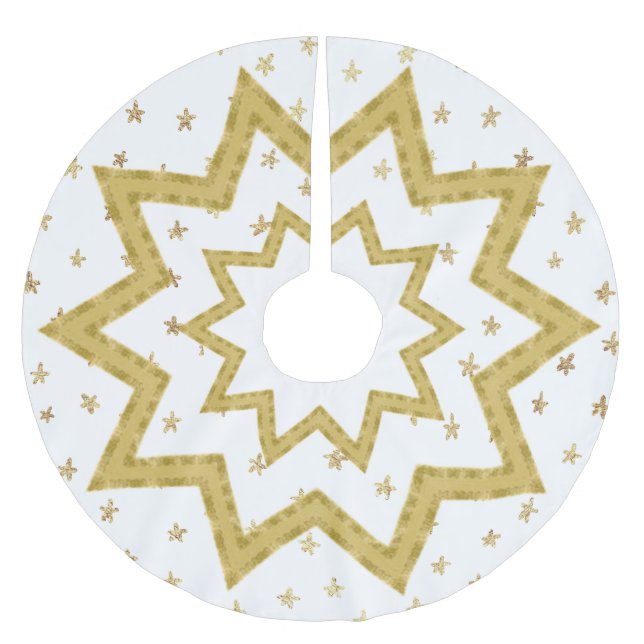Golden Star - Weihnachtsbaumrock Polyester Weihnachtsbaumdecke (Vorderseite)