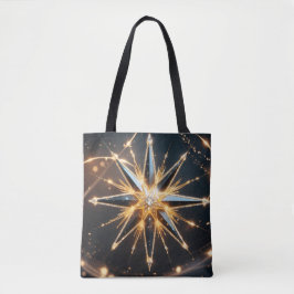 Golden Starburst Glam Holiday Tote Bag