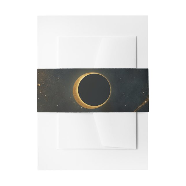 Golden Stardust Eclipse Celestial Wedding Einladungsbanderole (Vorderseite Beispiel)