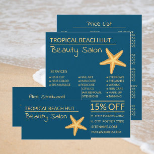 Golden Starfish, Beautician, Beauty Salon Advert Flyer