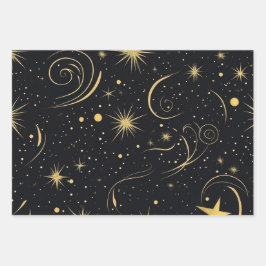 Golden Starry Wrap Geschenkpapier Set