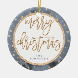 Golden Stars Frohe Weihnachtsfeier Keramik Keramikornament