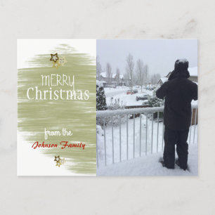 Golden Stars Holiday Foto-Karte Feiertagspostkarte